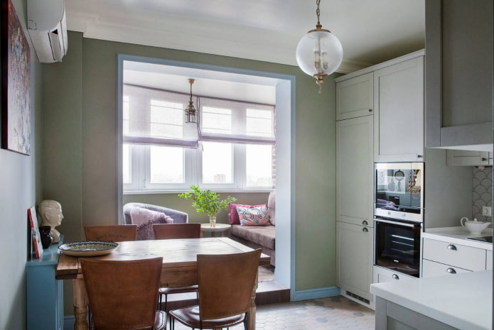 kitchen combined with a balcony kitchen combined with a balcony