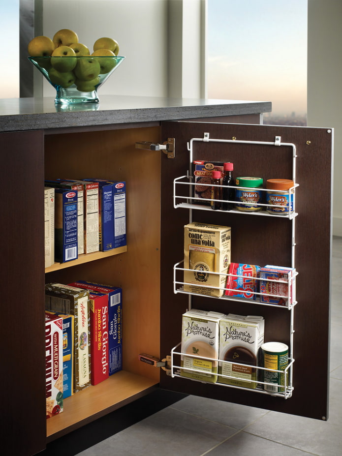 Shelves on the door Shelves on the door