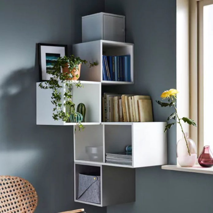 shelving in the corner shelving in the corner