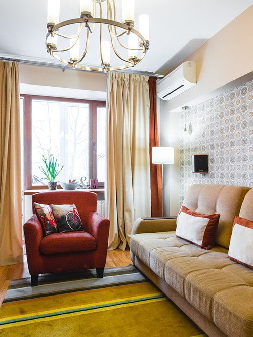 hall with peach walls