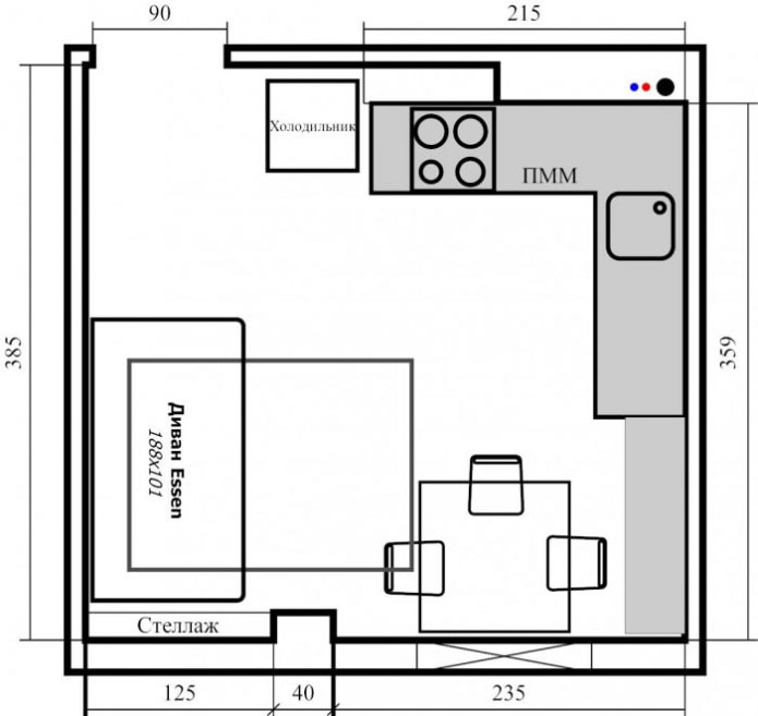 kitchen 14 square meters