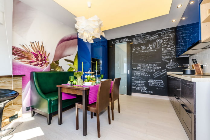 bright wall in the kitchen