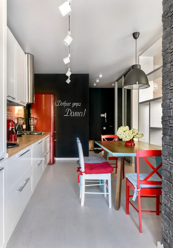 slate wall in the kitchen