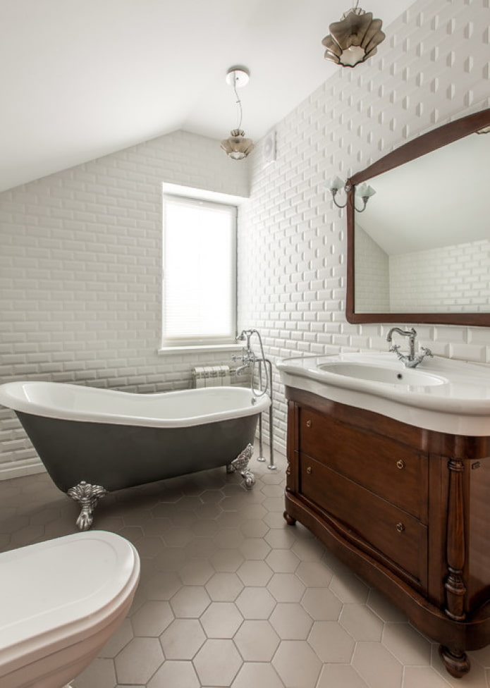white tiles in the bathroom