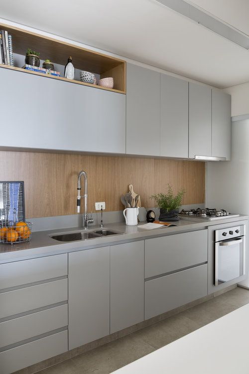 gray kitchen with matte fronts