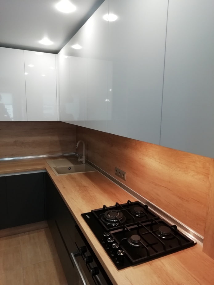 workplace in the corner kitchen