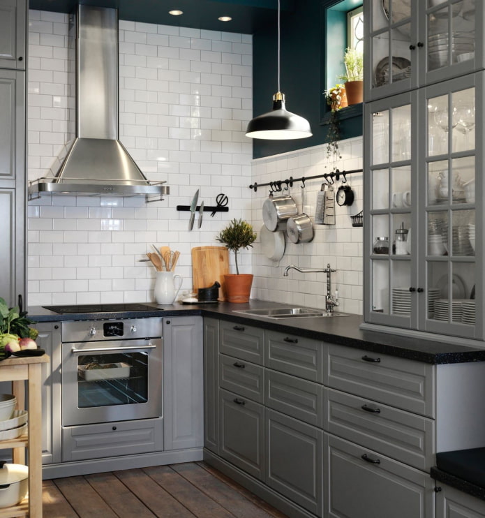 gray kitchen interior