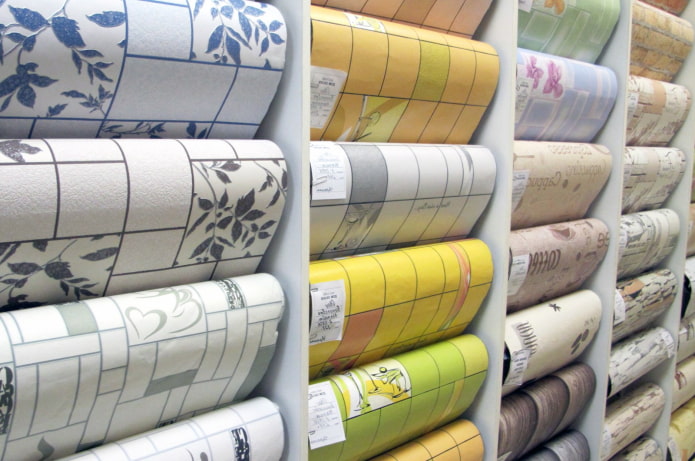 Wallpaper on showcases