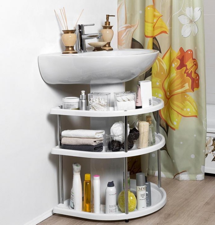 Shelves around the sink