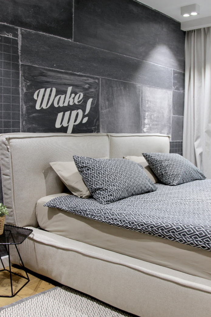 gray bedroom interior