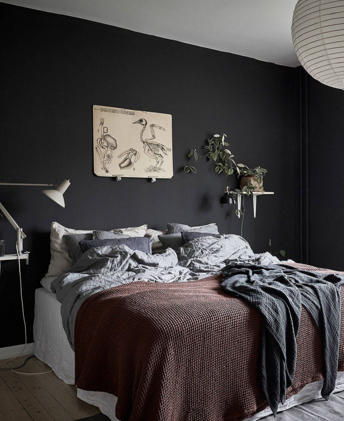 black walls white ceiling