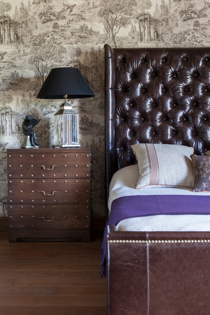 compact chest of drawers near the bed
