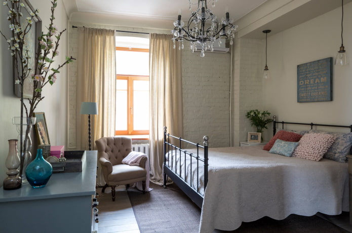 Bed, armchair, chest of drawers Bed, armchair, chest of drawers