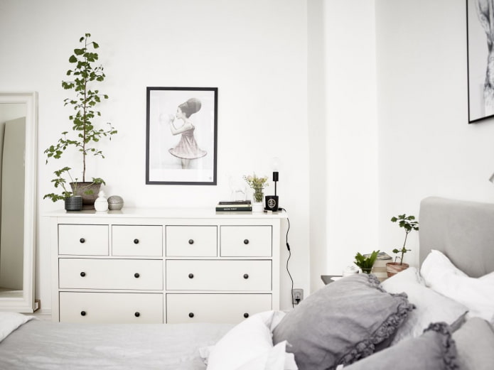 bedroom in scandinavian style