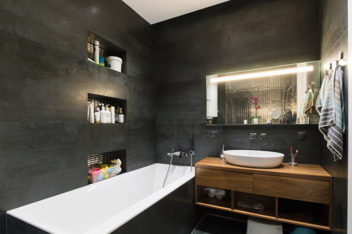 open cabinet in the bathroom