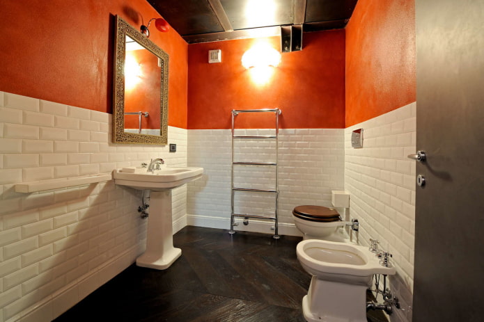 orange bathroom