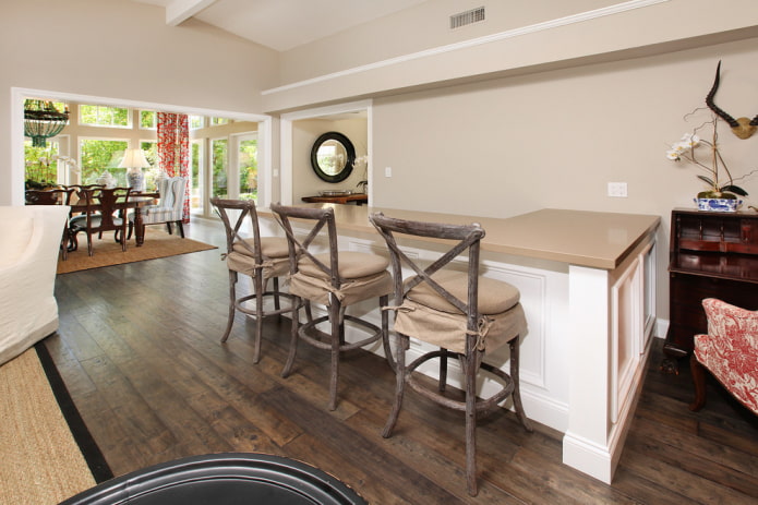bar stools in burlap