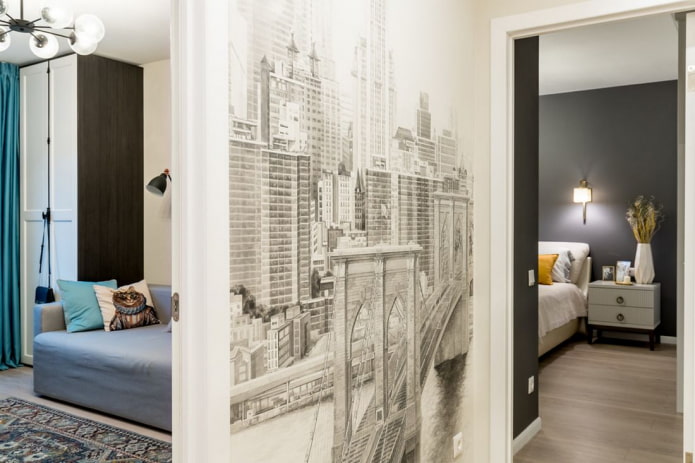 city ​​panorama on the wall