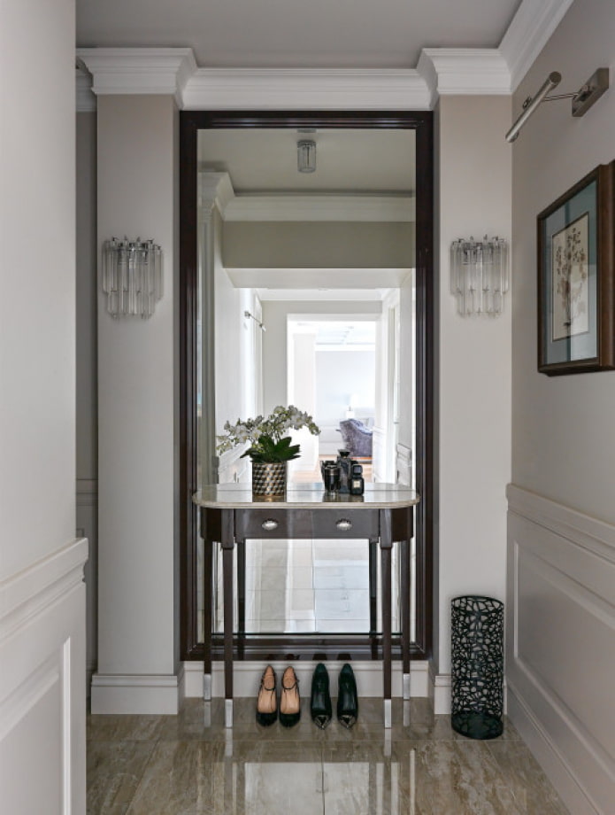 large mirror in the hallway