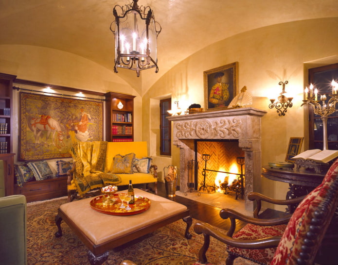 fireplace in the living room