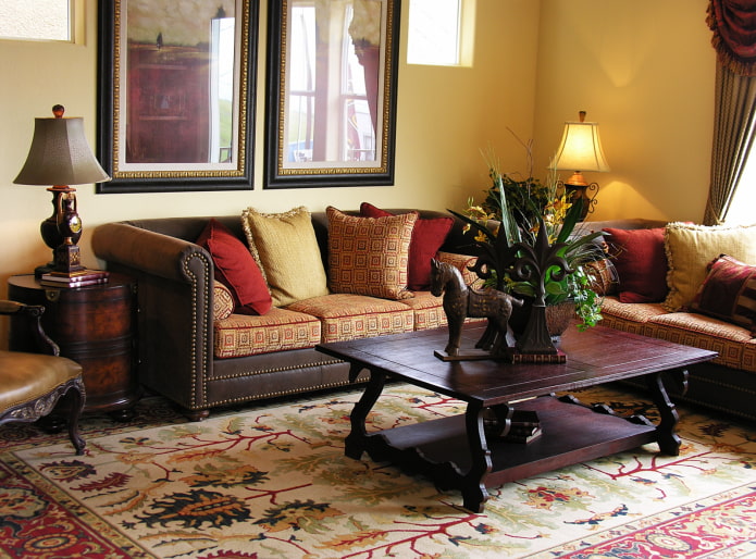 mirrors above the sofa