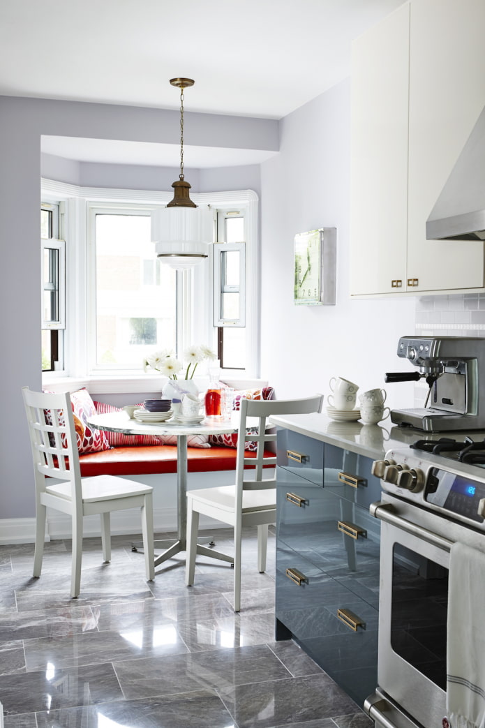 kitchen with bay window