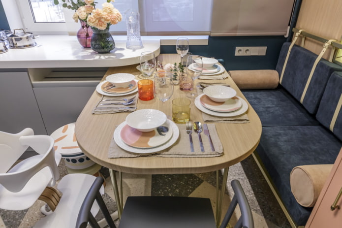dining area in a small kitchen