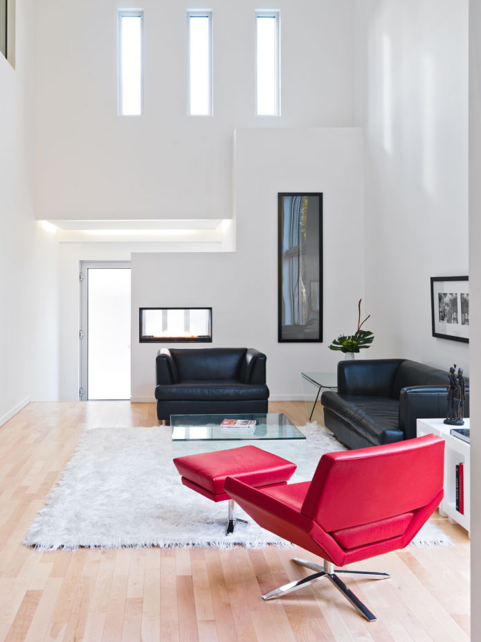 red leather armchair