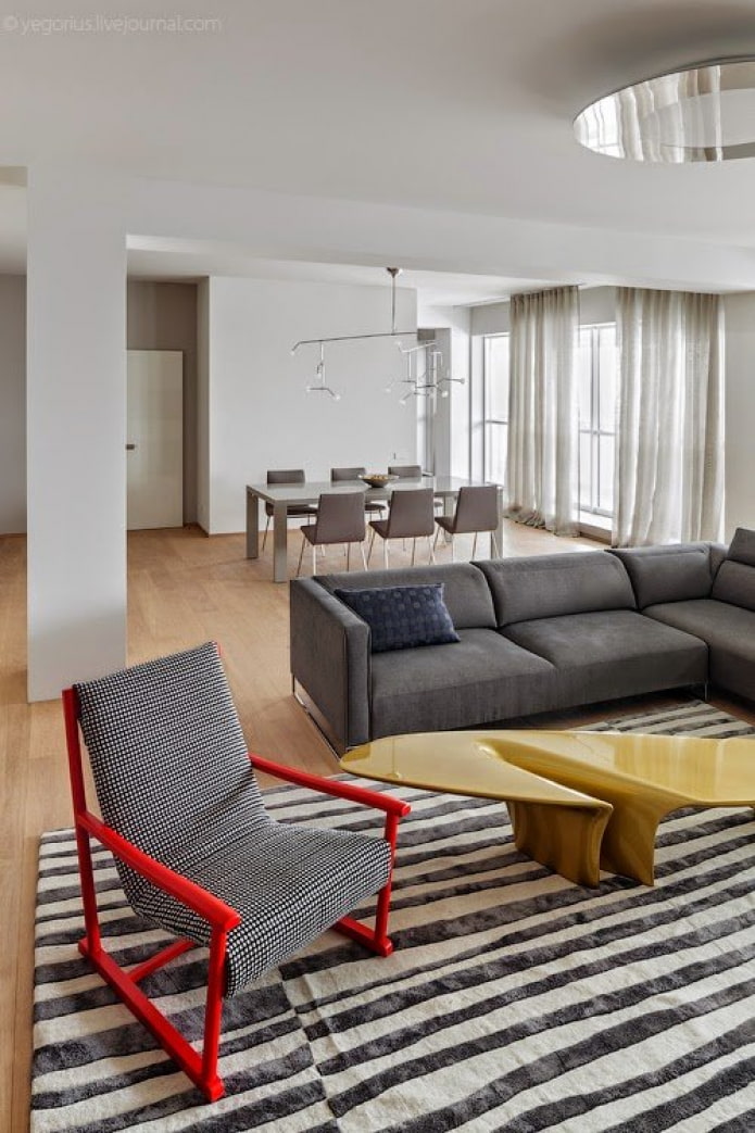 bright furniture in the living room