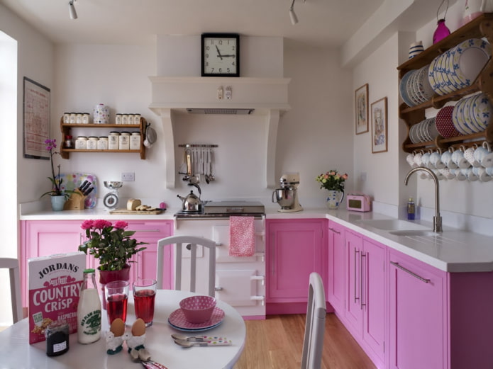 combination of pink in the kitchen combination of pink in the kitchen