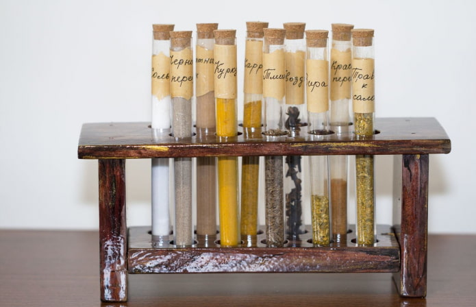 Spices in test tubes Spices in test tubes
