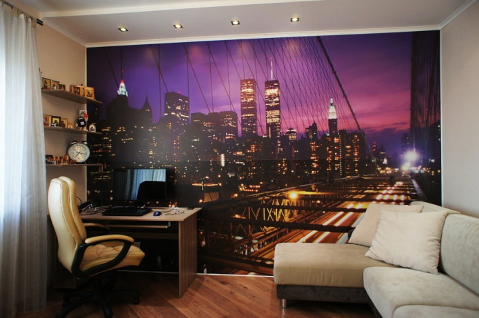 Photo wallpaper with night city Photo wallpaper with night city