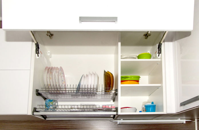 Dryer inside the cabinet