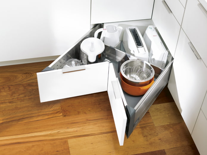 Drawers in the corner