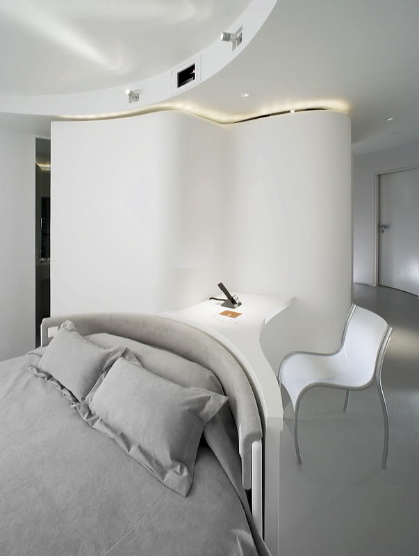 round bed in the interior round bed in the interior