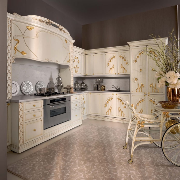 kitchen set with floral pattern kitchen set with floral pattern