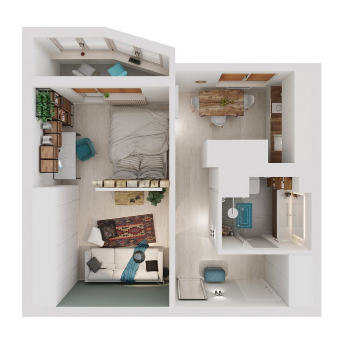 Option with a slatted partition