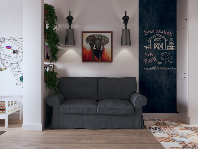 Folding sofa in the studio Folding sofa in the studio