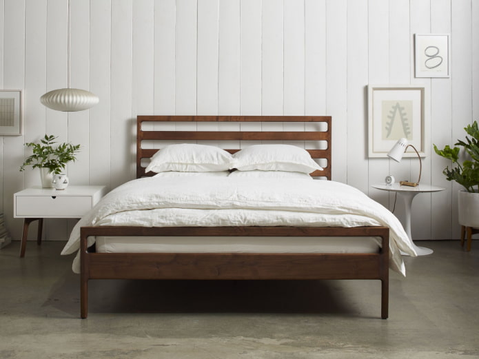 wooden bed wooden bed