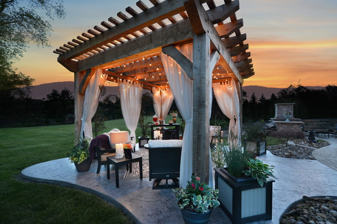 pergola with garlands pergola with garlands