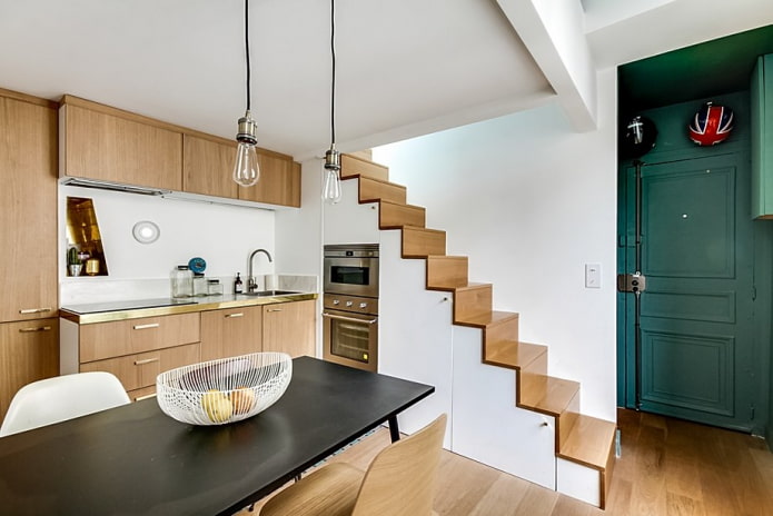 Kitchen under the stairs