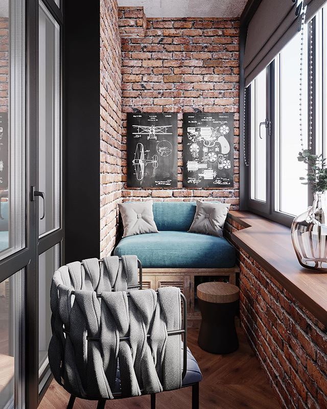 Relaxation area on the balcony