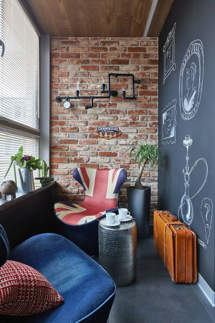 Loft-style slate balcony