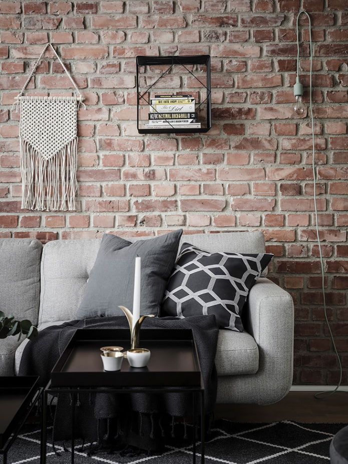 brick wall in the living room brick wall in the living room