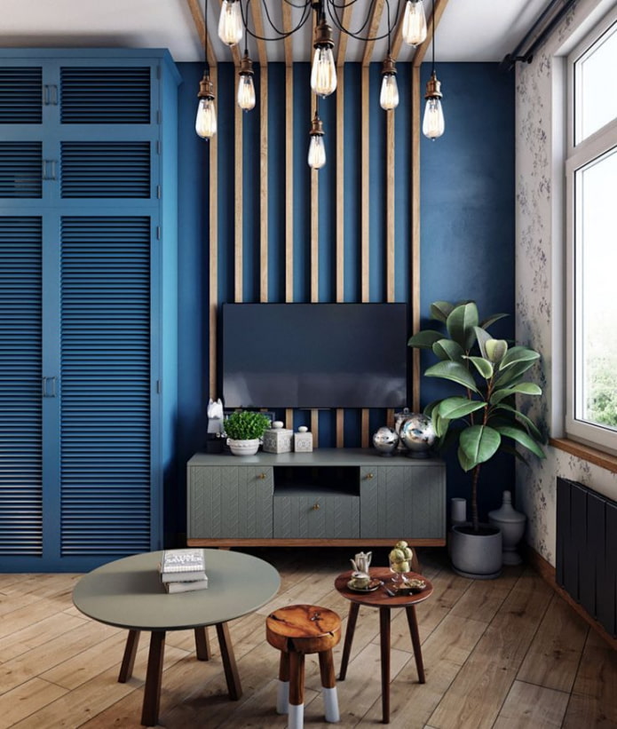 blue walls in the living room blue walls in the living room