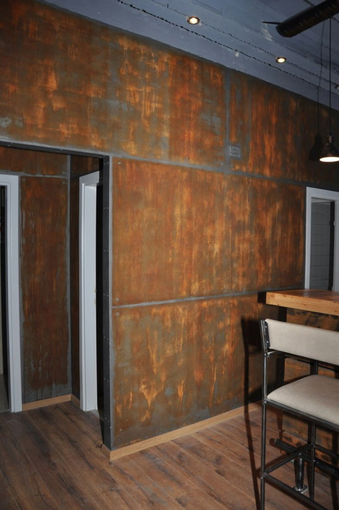 rusty metal on the walls rusty metal on the walls