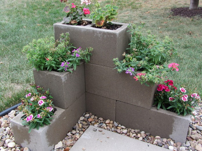 flowers in foam blocks