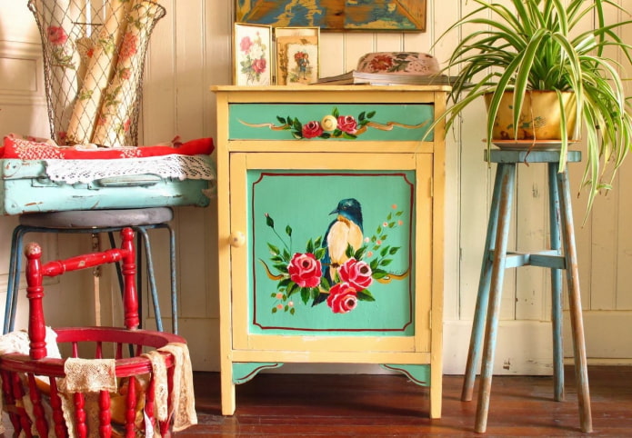 Painted bedside table Painted bedside table