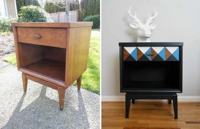 Repainting the bedside table Repainting the bedside table