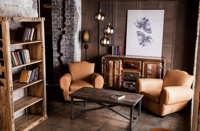 Edison lamps in a loft-style interior Edison lamps in a loft-style interior